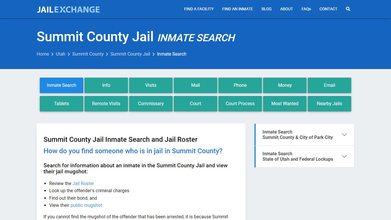 Inmate Search: Roster & Mugshots - Summit County Jail, UT